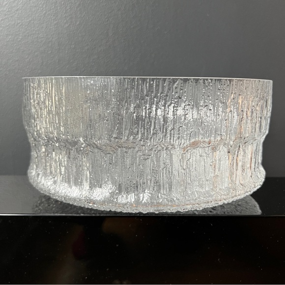 Large Iittala Aslak Glass Salad Bowl MCM Finland Tapio Wirkkala Design Vintage - Picture 1 of 10